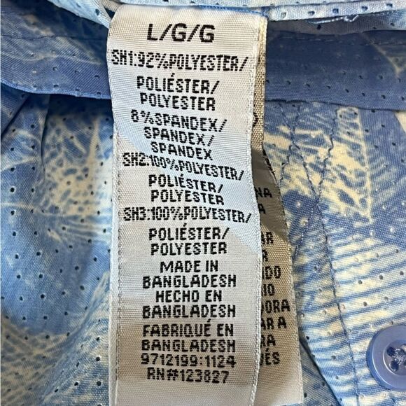 XCaster | Men's Outdoor Blue White Button Down Fishing Button Down Shirt L - Picture 7 of 9